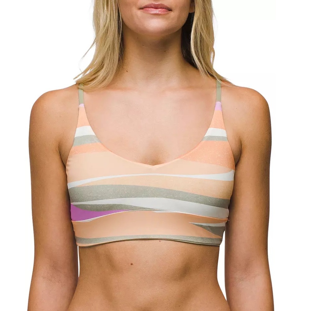 New With Tags prAna Willow Falls Waves Reversible Bikini Swim Top Size Large